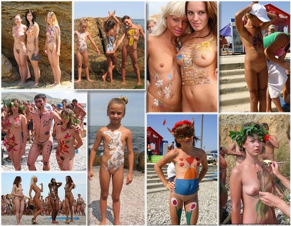 Körper farben und Nudisten