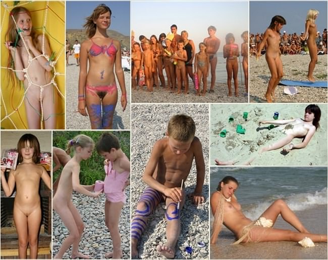 Kleines Kind erhält gemaltes Nudisten galerie foto